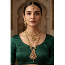 Akruti Collection Dazzling Pota Stone Double Necklace Set