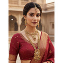 Akruti Collection Ethnic Charm Pota Stone And Meenakari Double Necklace Set