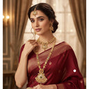 Akruti Collection Dazzling Pota Stone Double Necklace Set