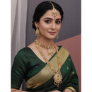 Akruti Collection Ethnic Charm Pota Stone And Meenakari Double Necklace Set