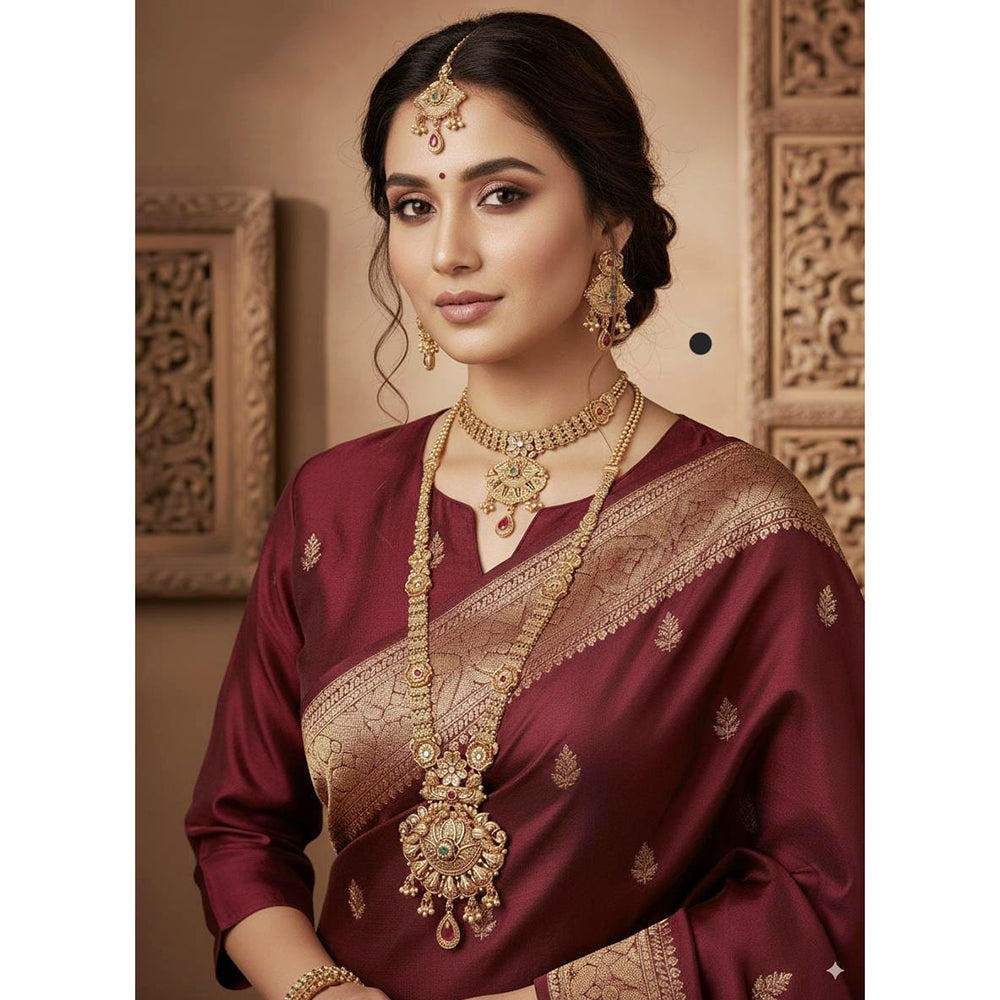 Akruti Collection Dazzling Pota Stone Double Necklace Set