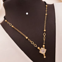Akruti Collections Graceful Crystal And Austrian Stone Black Bead Mangalsutra