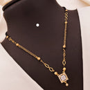 Akruti Collections Graceful Crystal And Austrian Stone Black Bead Mangalsutra