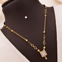 Akruti Collections Graceful Crystal And Austrian Stone Black Bead Mangalsutra
