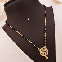 Akruti Collections Graceful Crystal And Austrian Stone Black Bead Mangalsutra