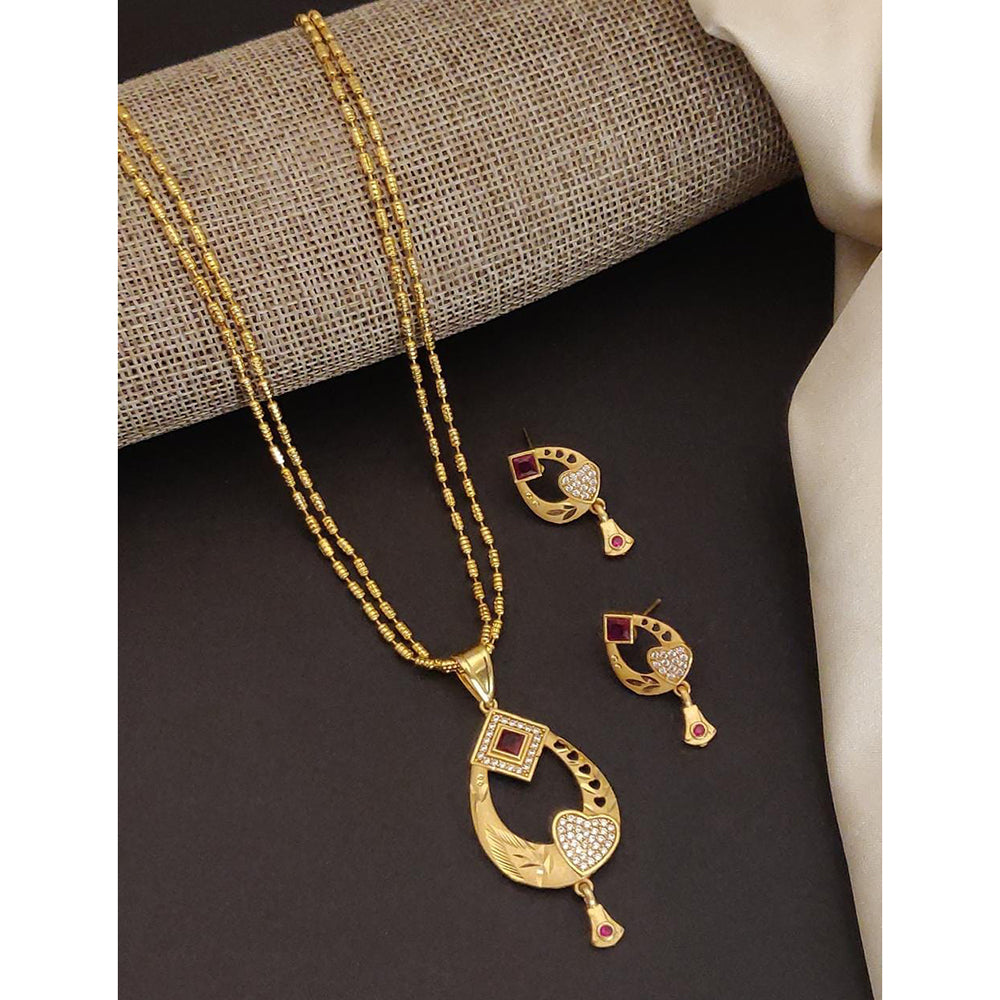 Akruti Collection Royal Glow Pota And Austrain Stone Necklace Set