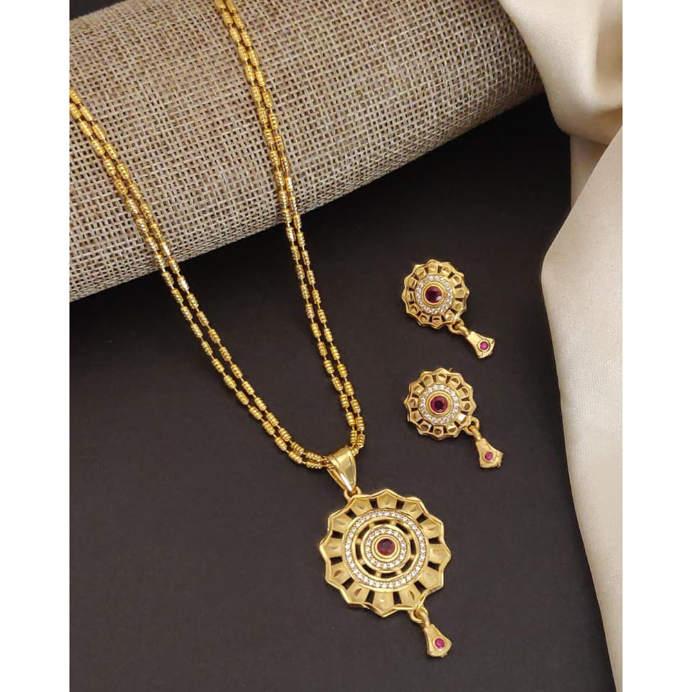 Akruti Collection Royal Glow Pota And Austrain Stone Necklace Set