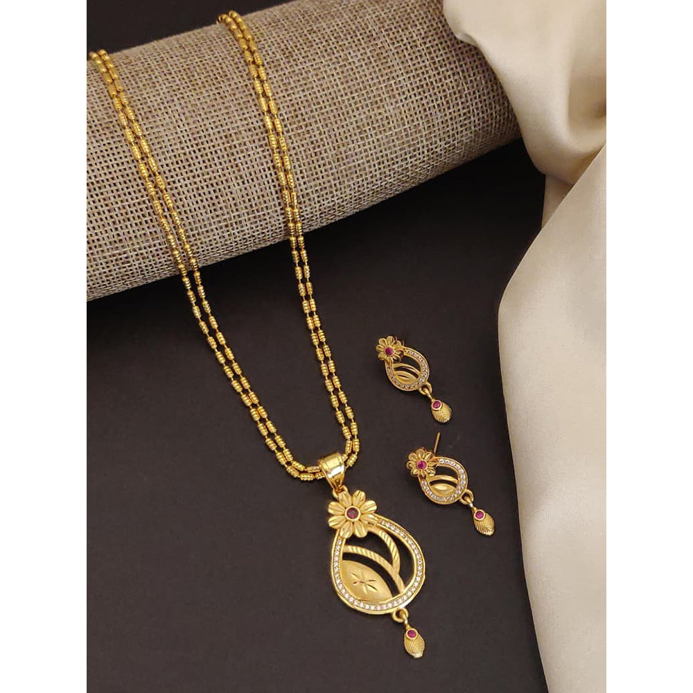 Akruti Collection Royal Glow Pota And Austrain Stone Necklace Set