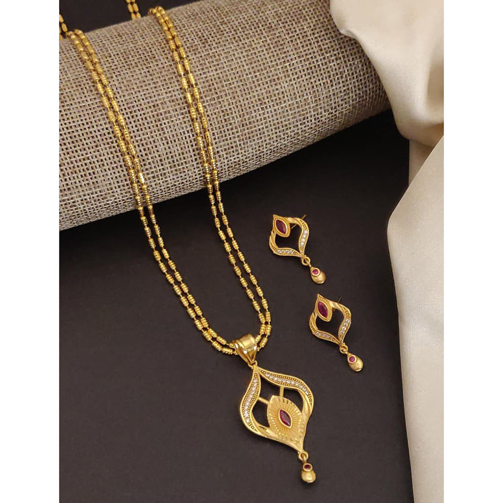 Akruti Collection Royal Glow Pota And Austrain Stone Necklace Set