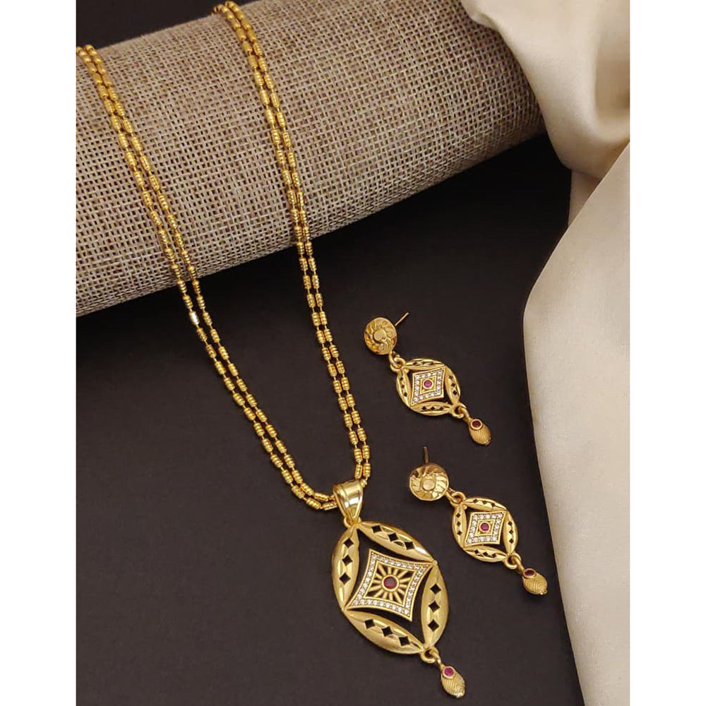 Akruti Collection Royal Glow Pota And Austrain Stone Necklace Set