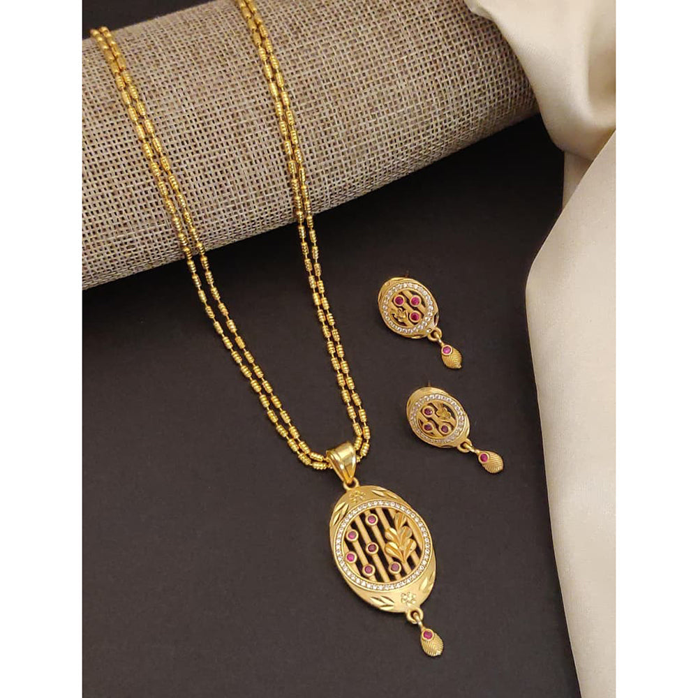 Akruti Collection Royal Glow Pota And Austrain Stone Necklace Set