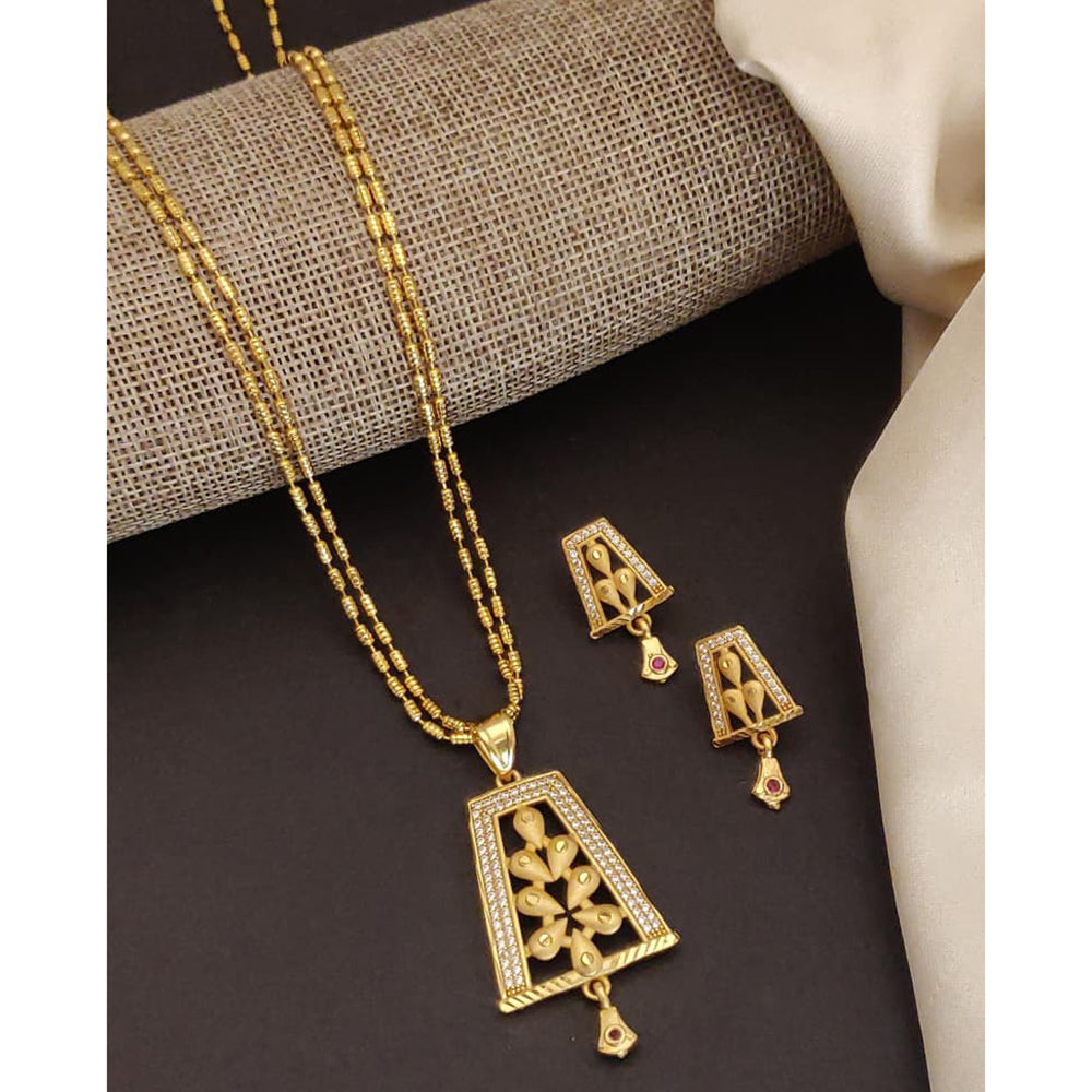 Akruti Collection Royal Glow Pota And Austrain Stone Necklace Set