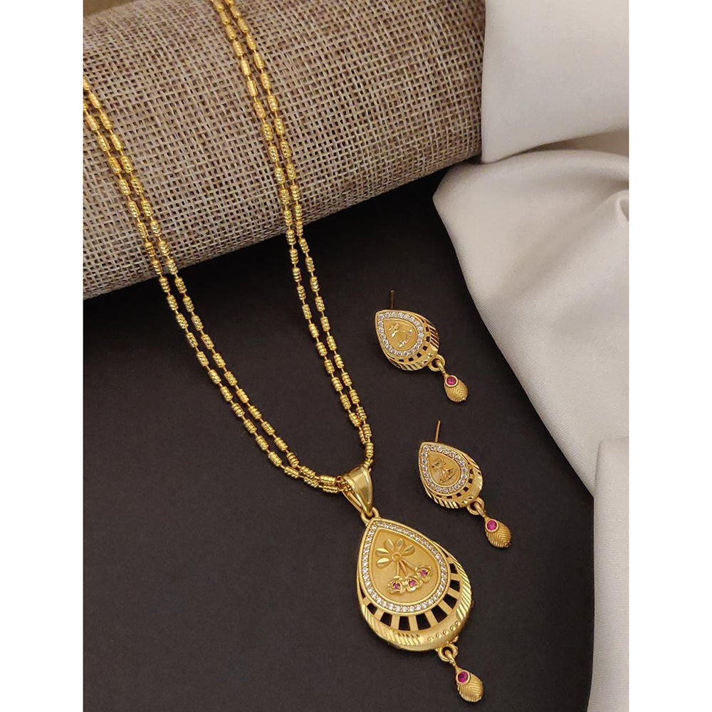 Akruti Collection Royal Glow Pota And Austrain Stone Necklace Set