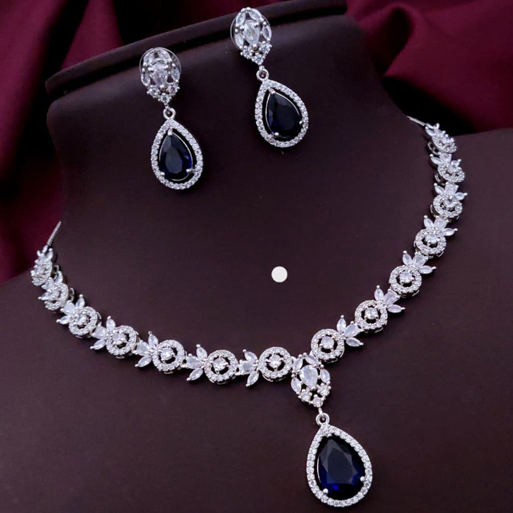 Akruti Collection Shimmering American Diamond Necklace Set