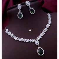 Akruti Collection Shimmering American Diamond Necklace Set