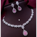Akruti Collection Shimmering American Diamond Necklace Set