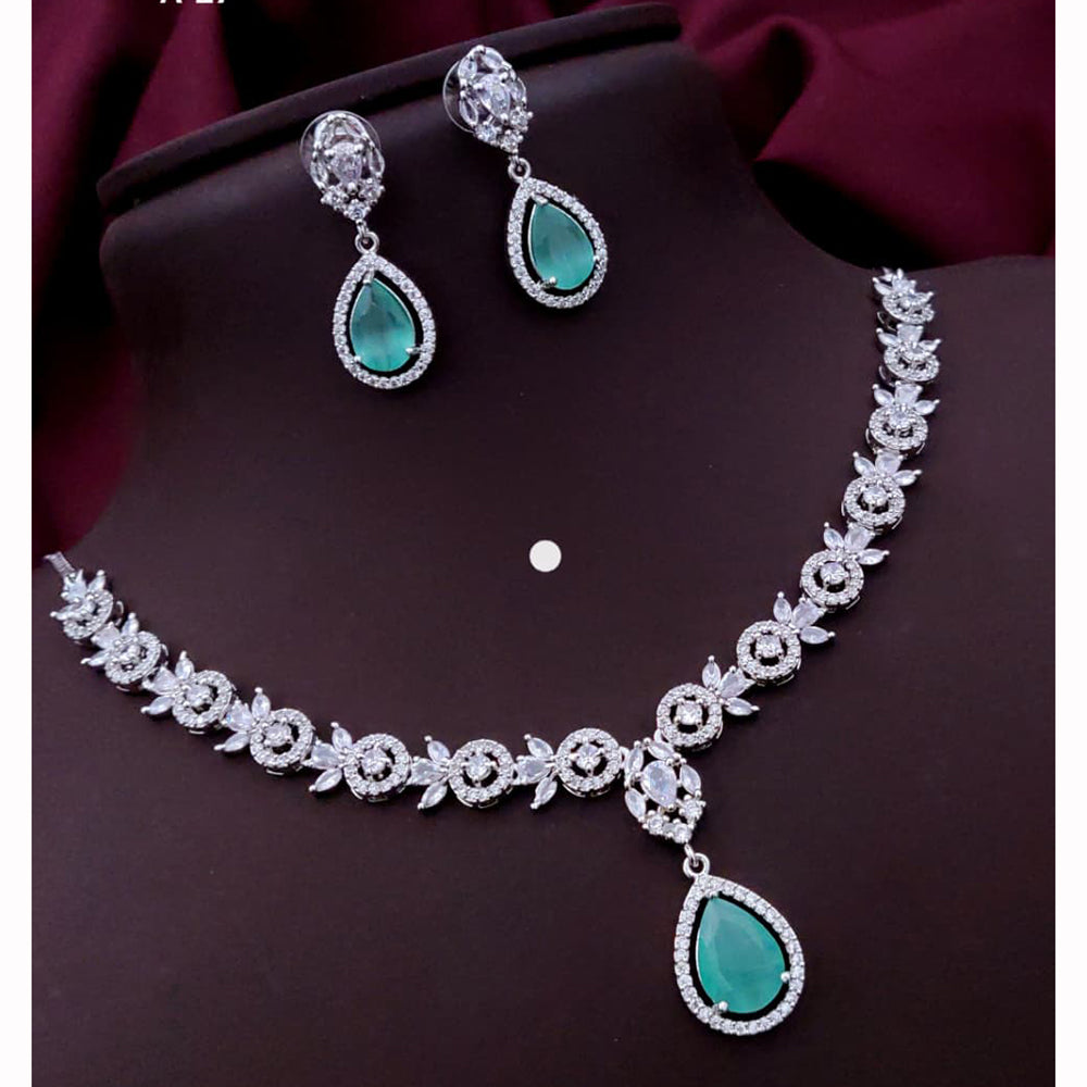 Akruti Collection Shimmering American Diamond Necklace Set