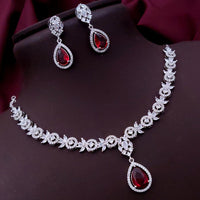Akruti Collection Shimmering American Diamond Necklace Set