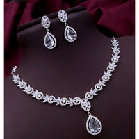Akruti Collection Shimmering American Diamond Necklace Set
