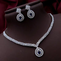 Akruti Collection Shimmering American Diamond Necklace Set