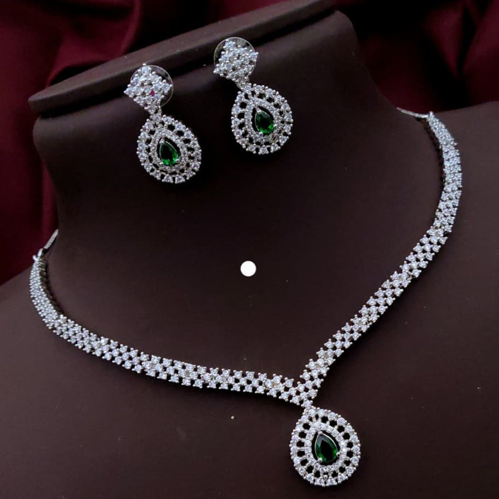 Akruti Collection Shimmering American Diamond Necklace Set