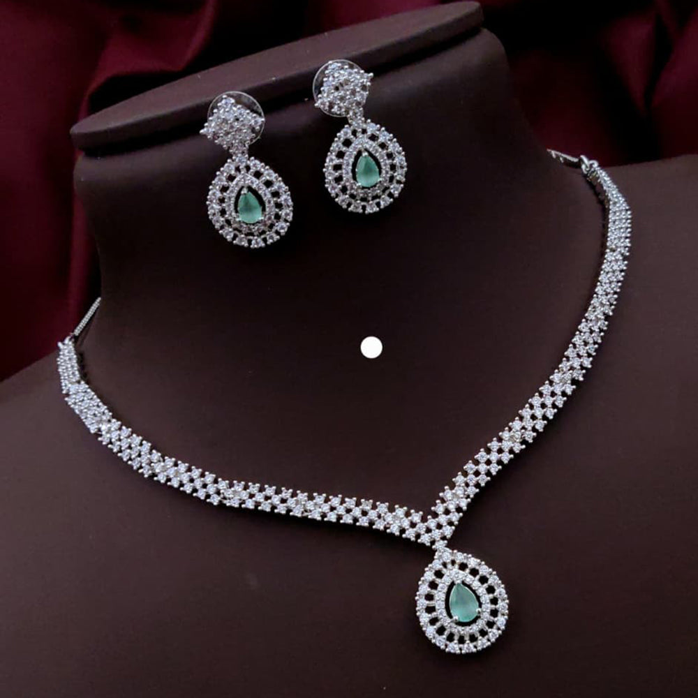 Akruti Collection Shimmering American Diamond Necklace Set
