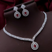 Akruti Collection Shimmering American Diamond Necklace Set