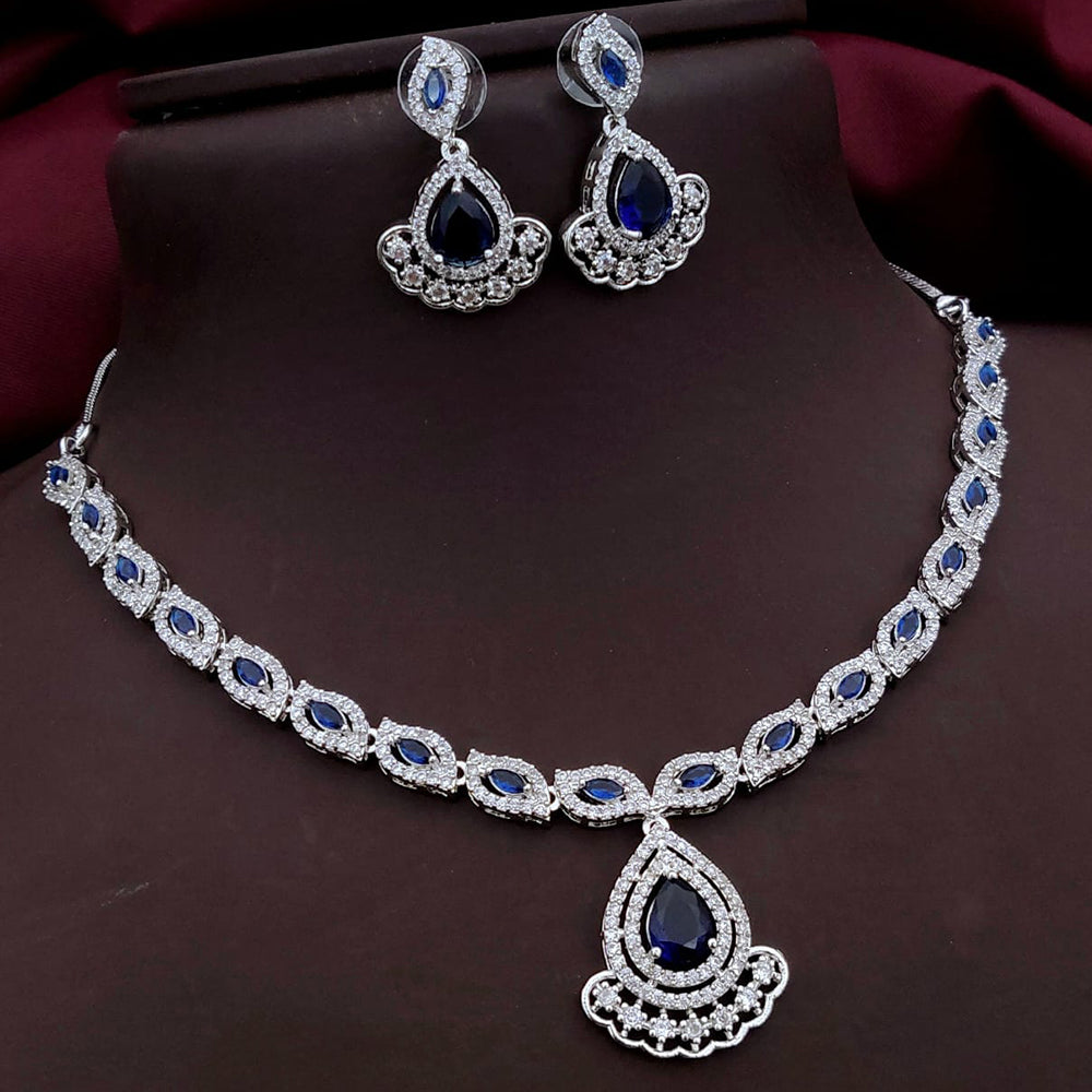 Akruti Collection Shimmering American Diamond Necklace Set