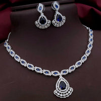 Akruti Collection Shimmering American Diamond Necklace Set