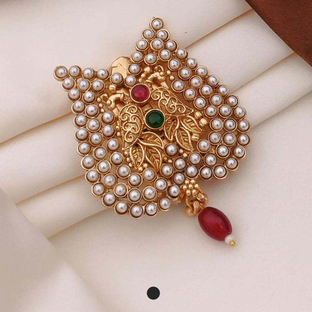 Akruti Collection Elegant Pearl Saree Pin for Women