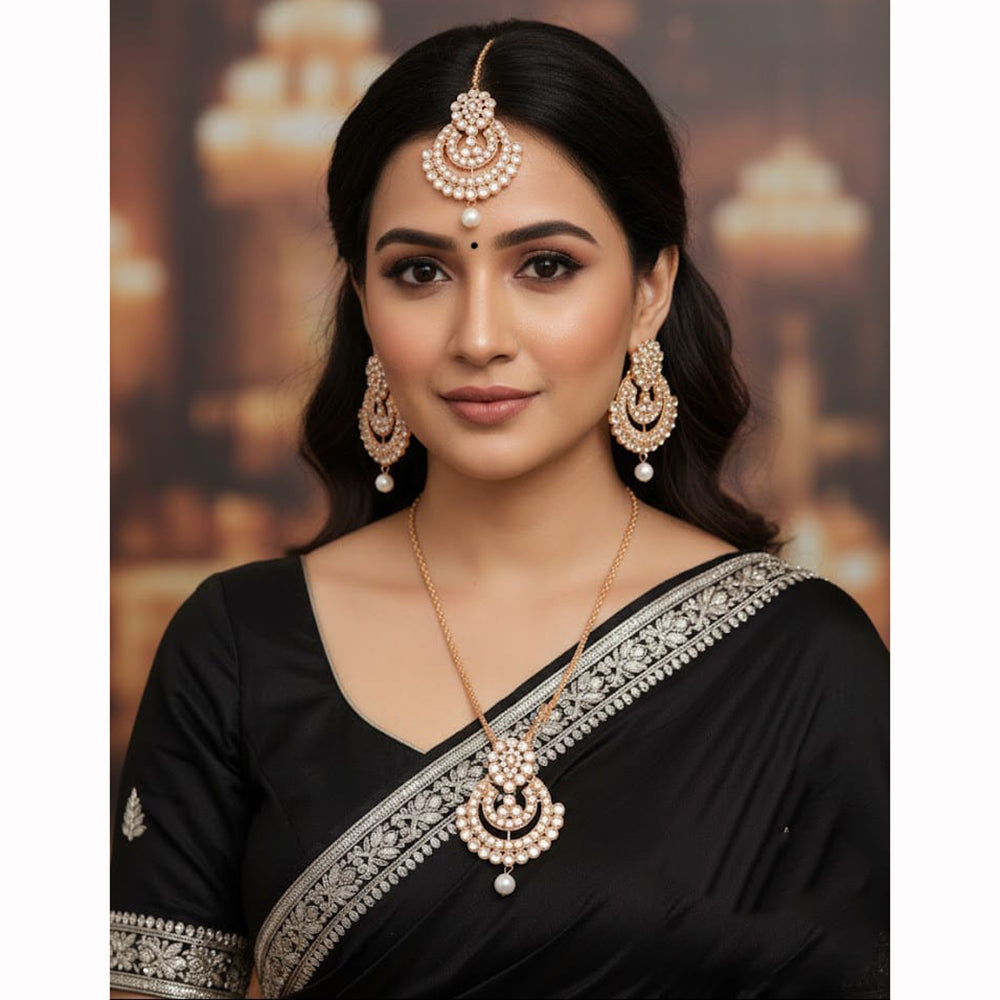 Akruti Collection Ethnic Kundan Stone Statement Necklace Set