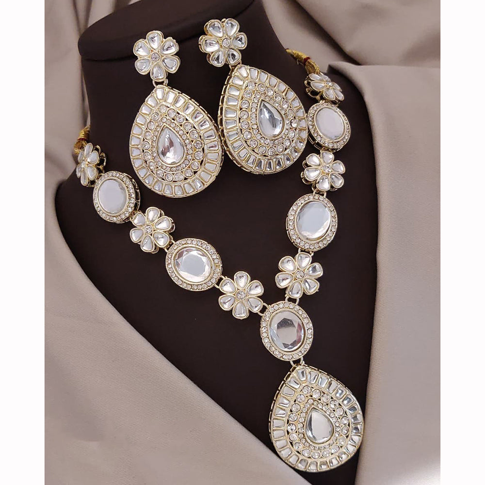 Akruti Collection Ethnic Kundan Stone Statement Necklace Set
