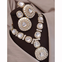 Akruti Collection Ethnic Kundan Stone Statement Necklace Set