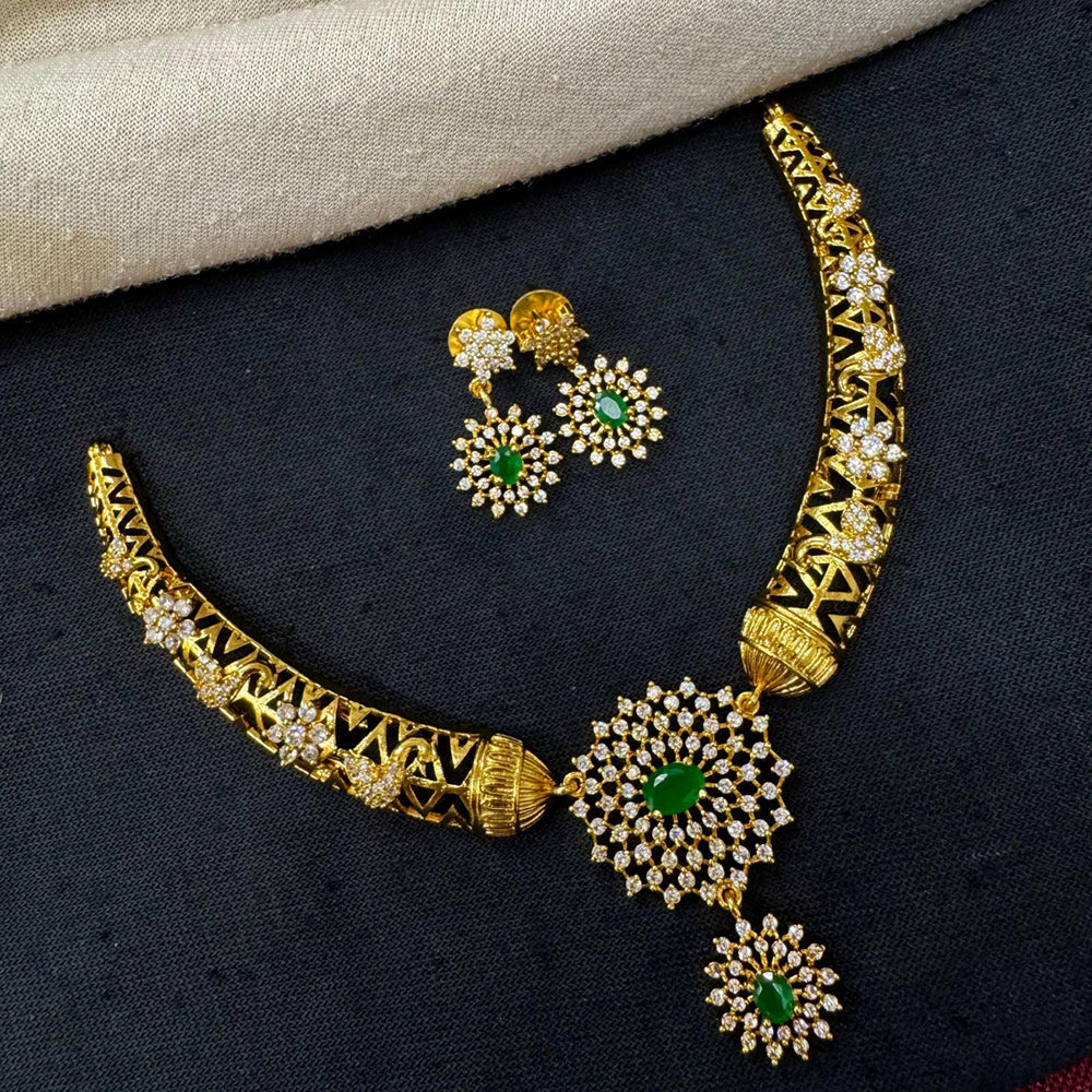 Akruti Collection Royal Crystal And Austrian Stone Necklace Set