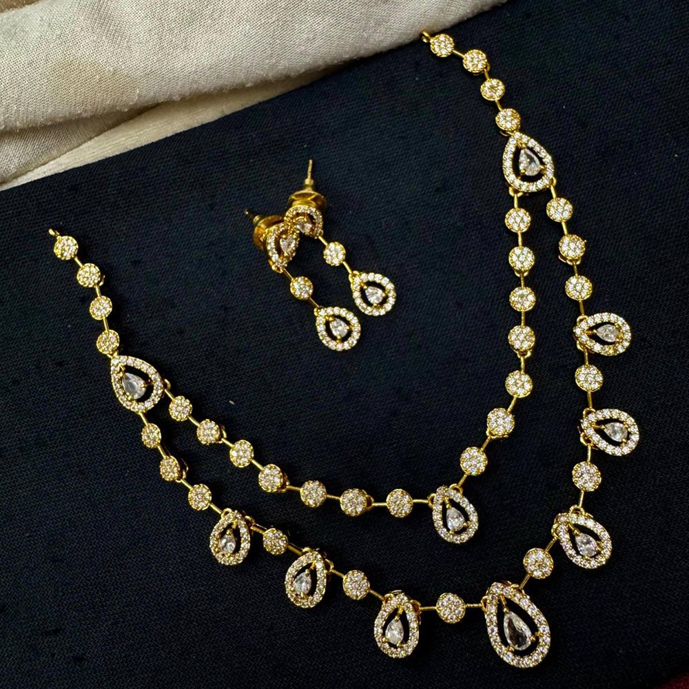 Akruti Collection Royal Crystal And Austrian Stone Necklace Set