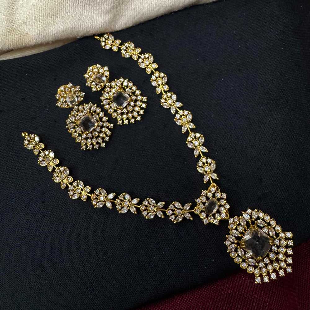 Akruti Collection Royal Crystal And Austrian Stone Necklace Set