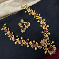 Akruti Collection Royal Crystal And Austrian Stone Necklace Set