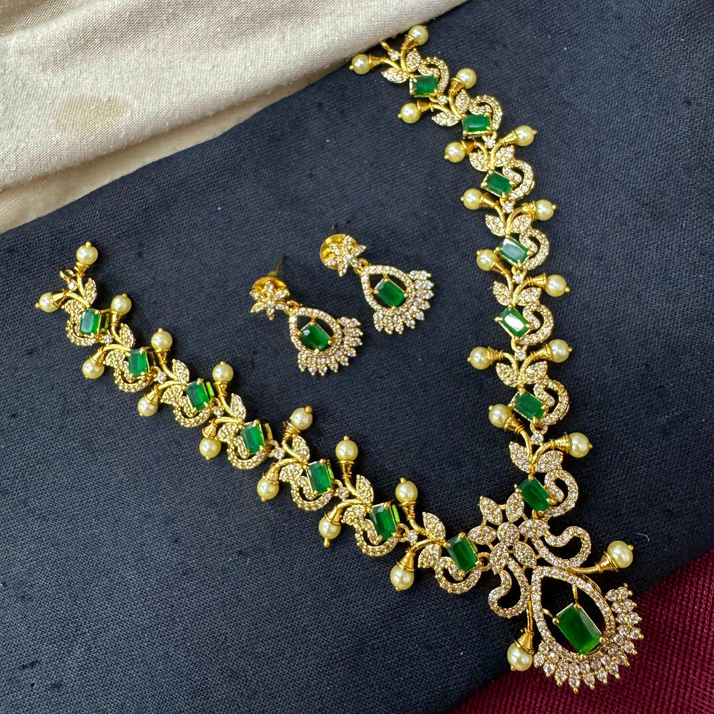 Akruti Collection Royal Crystal And Austrian Stone Necklace Set