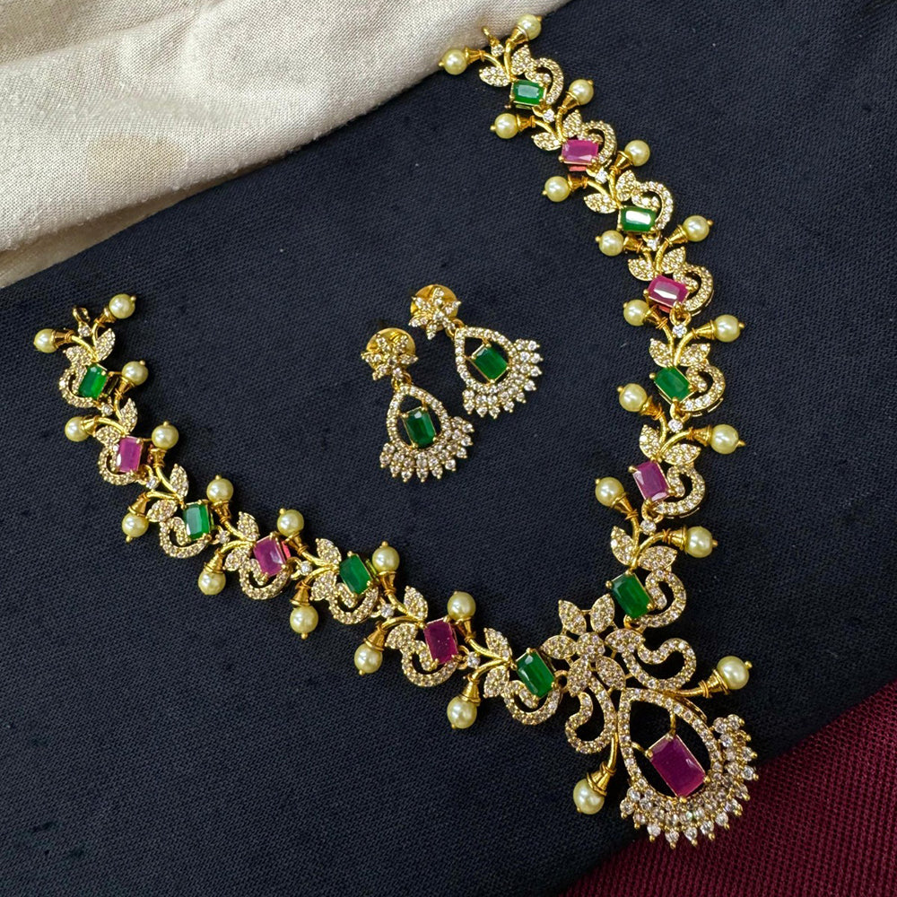 Akruti Collection Royal Crystal And Austrian Stone Necklace Set