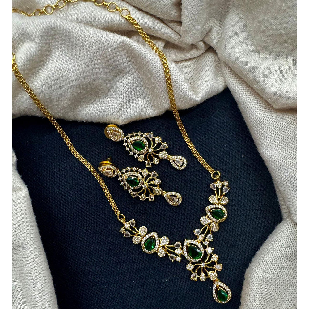 Akruti Collection Designer Sparkling American Daimond Necklace Jewellery Set