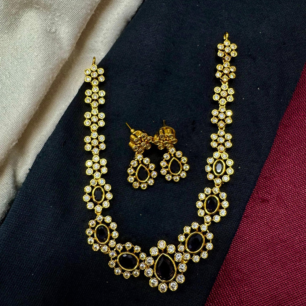 Akruti Collection Designer Pota Stone Necklace Set