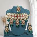 Akruti Collection Premium Kundan Stone Pearl And Beaded Choker Necklace Set