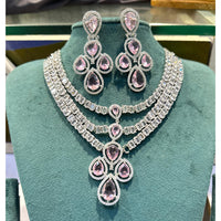 Akruti Collection Radiant Glow Modern American Daimonds Necklace Set