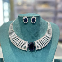 Akruti Collection Radiant Glow Modern American Daimonds Necklace Set