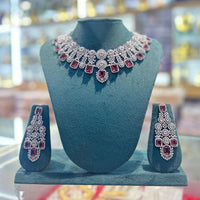 Akruti Collection Radiant Glow Modern American Daimonds Necklace Set