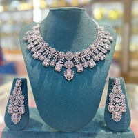 Akruti Collection Radiant Glow Modern American Daimonds Necklace Set