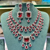 Akruti Collection Radiant Glow Modern American Daimonds Necklace Set