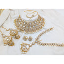 Akruti Collection Heritage Kundan Stone And Pearls Semi Bridal Necklace Set