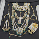 Akruti Collection Premium Kundan Stone Pearl And Beads Bridal Set