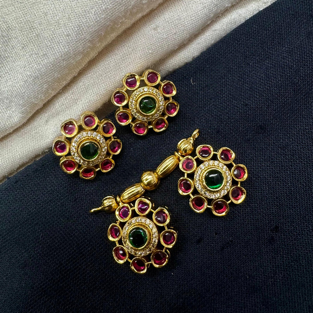 Akruti Collection Royal Pota And Austrian Stone Pendant Set (1 set only)